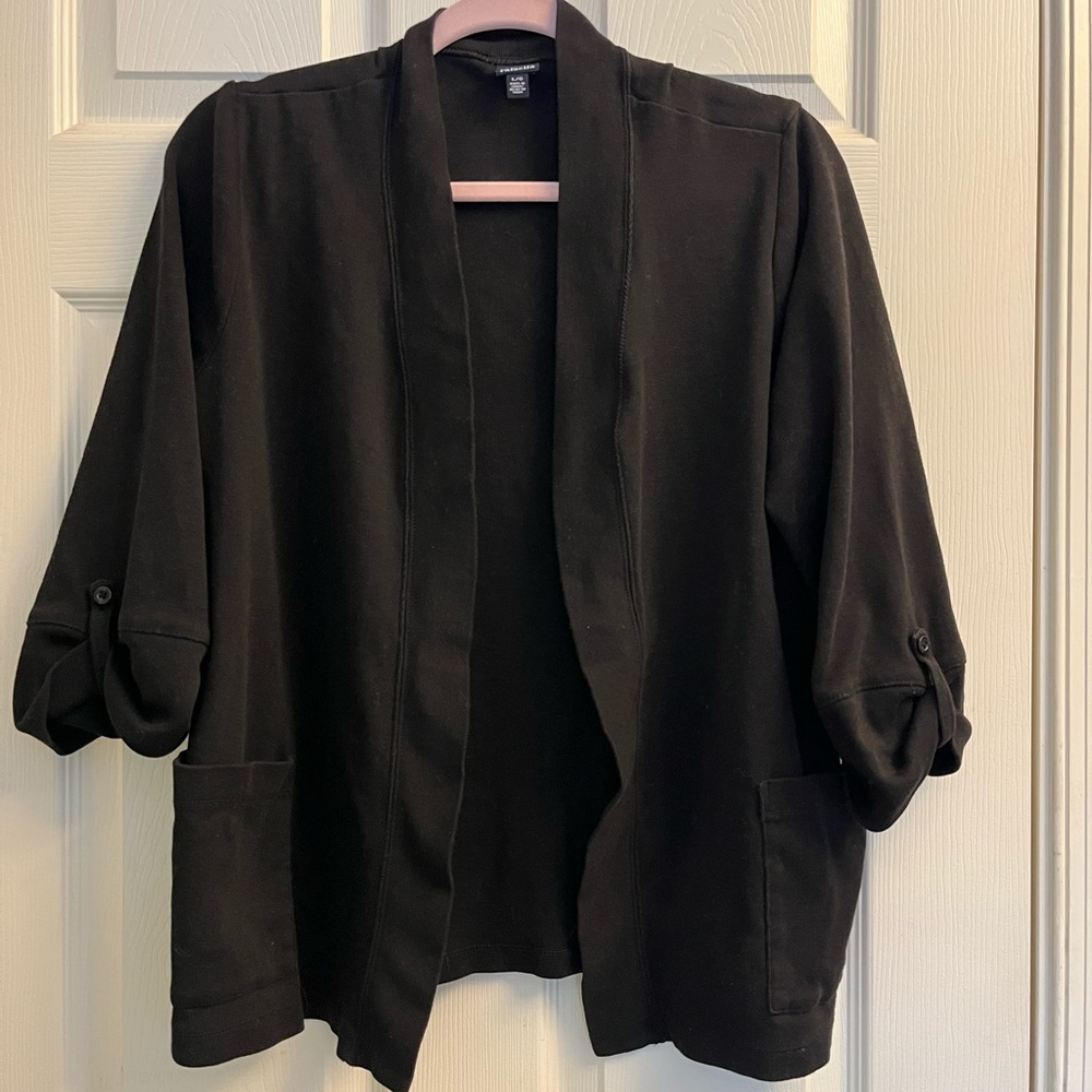 Rafaella Women’s Black Open-Front  Top Large